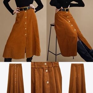 Zara corduroy midi skirt.